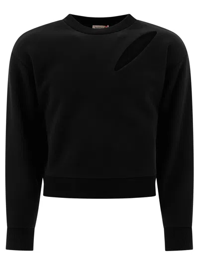 Alexander Mcqueen Slashed Sweatshirt Sweatshirts Black