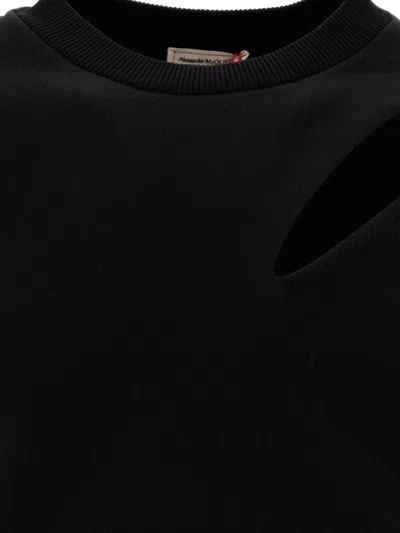 Alexander Mcqueen Slashed Sweatshirt Sweatshirts Black