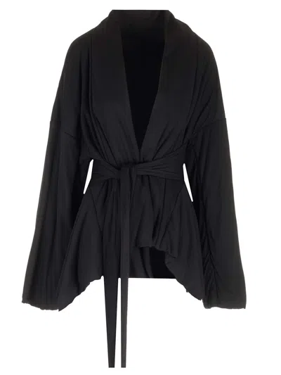 Rick Owens Lillies Black Viscose Kimono Jackets Black