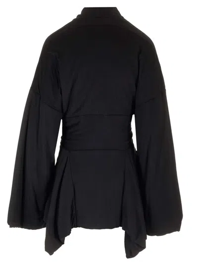 Rick Owens Lillies Black Viscose Kimono Jackets Black
