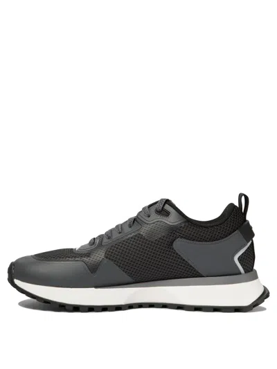 Hugo Boss Boss Jonah Run Black Mesh Sneaker In Black