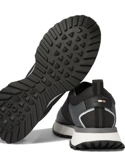 Hugo Boss Boss Jonah Run Black Mesh Sneaker In Black