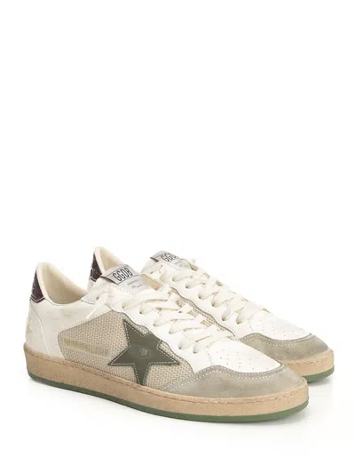 Golden Goose Deluxe Brand Men Ball Star Double Quarter Low-top Leather Sneakers With Used Effect In Neutral