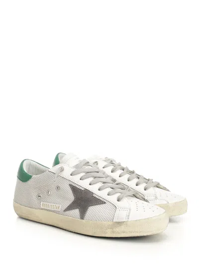 Golden Goose Superstar White Low-top Sneaker With Star Patch On The Side And Lettering Logo In Leather Man