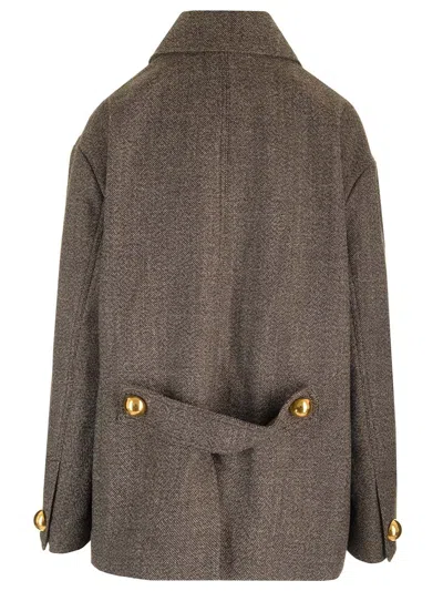 Ami Alexandre Mattiussi Wool And Cotton Caban Coats Brown