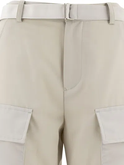 Sacai Belted Cargo Trousers In White