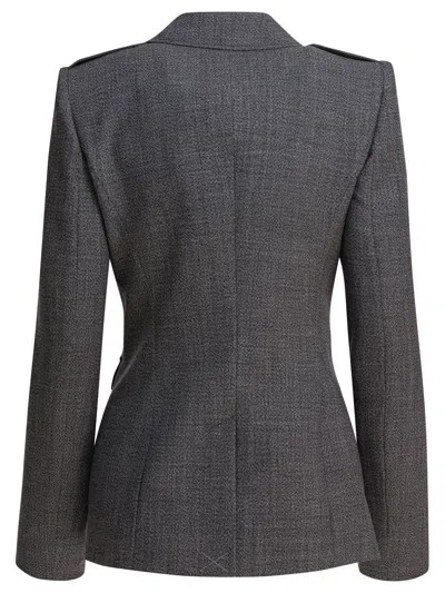 Alexander Mcqueen Fitted Silhouette With Epaulettes And Flap Pockets In Gray