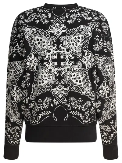 Pinko Paisley Pattern Cotton Sweatshirt In Black