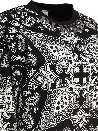Pinko Paisley Pattern Cotton Sweatshirt In Black