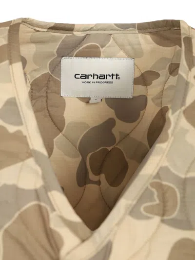 Carhartt Quilted Sleeveless Vest Camouflage Pattern In Neutral