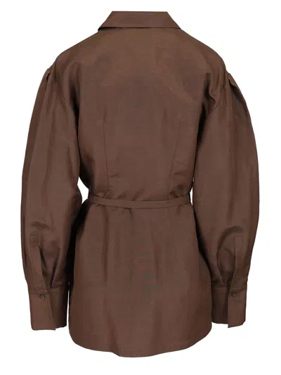 Max Mara Shirt With Belt Shirts Brown