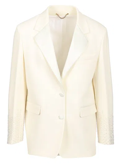 Golden Goose Embellished Single-breasted Blazer Jackets White