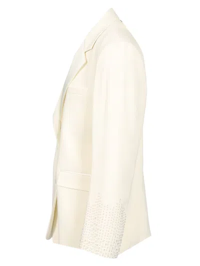 Golden Goose Embellished Single-breasted Blazer Jackets White