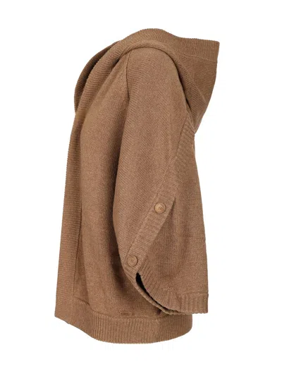 Max Mara Vals Wool And Cashmere Cardigan In Brown