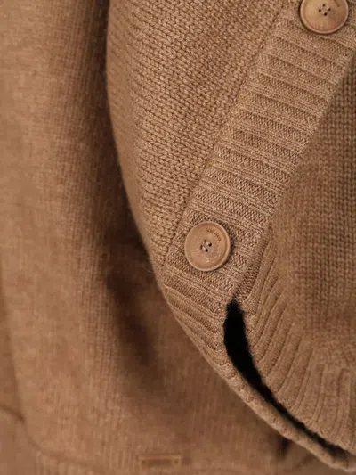 Max Mara Vals Wool And Cashmere Cardigan In Brown