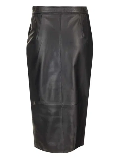 Arma Midi Black Skirt With Front Slit