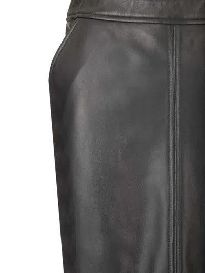 Arma Midi Black Skirt With Front Slit
