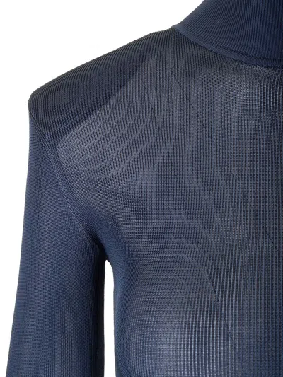 Self-portrait Ribbed Lurex Knit Turtleneck Maxi Dress
