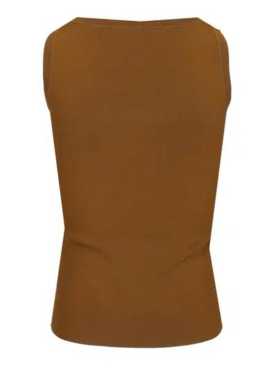 Max Mara Sleeveless Top With Logo Tops Green