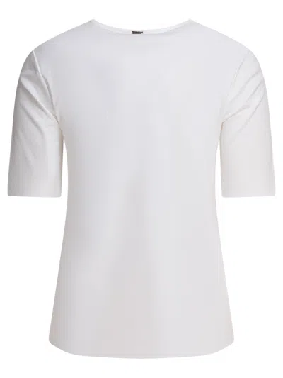 Herno Crewneck Short Sleeves Round Neck Button Embellishments In White
