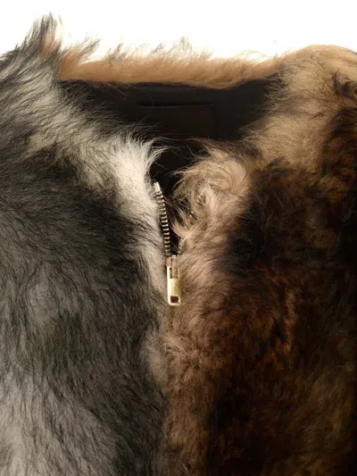 Durazzi Milano Crewneck Fur Coat Jackets Multicolor In Multi