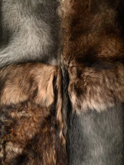 Durazzi Milano Crewneck Fur Coat Jackets Multicolor In Multi