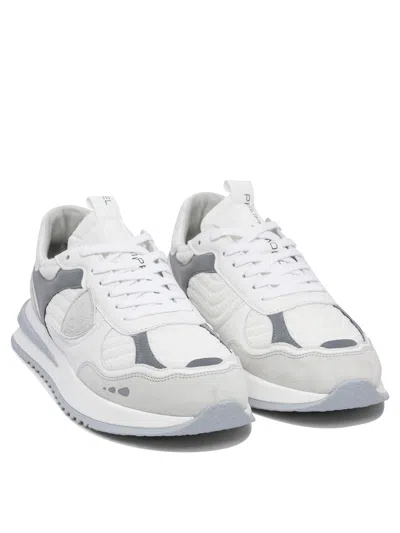 Philippe Model Paris Textured Fabric And Leather Sneakers In White