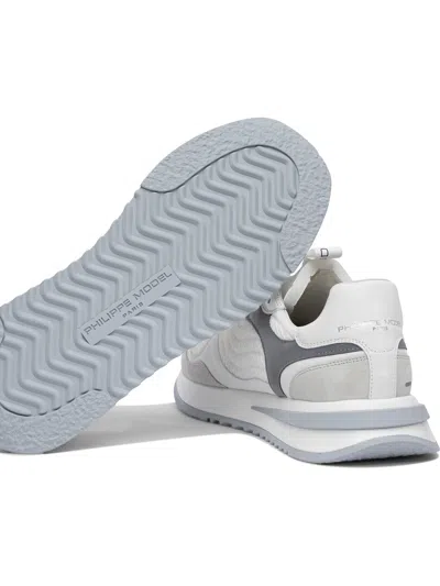 Philippe Model Paris Textured Fabric And Leather Sneakers In White