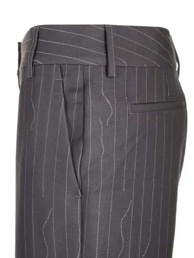 Off-white Pinstripe-pattern Virgin Wool-blend Trousers