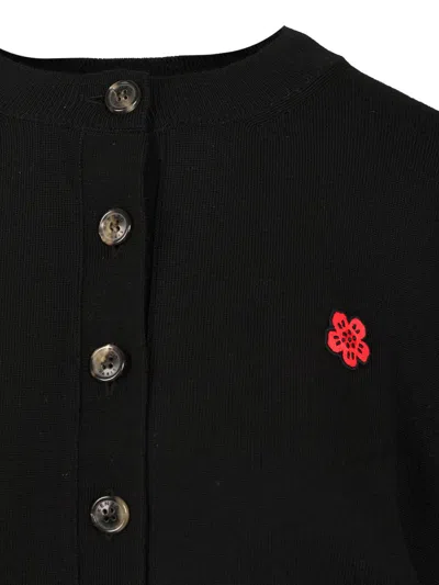 Kenzo Boke Crest Crew Cardigan In Black