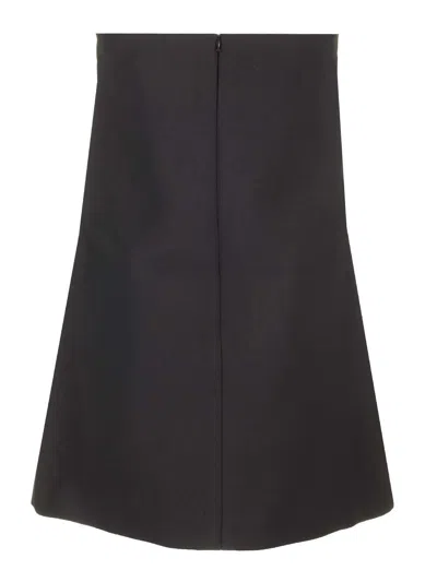 Self-portrait Black Sleeveless Mini Dress With Bandeau And Beaded Oversize Bow In Tech Fabric Woman
