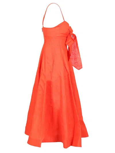 Zimmermann Midi Dress With Bow Dresses Orange