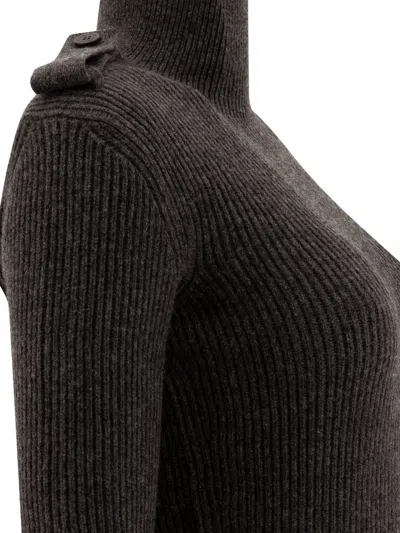 Alexander Mcqueen Ribbed Mini Dress High Neck