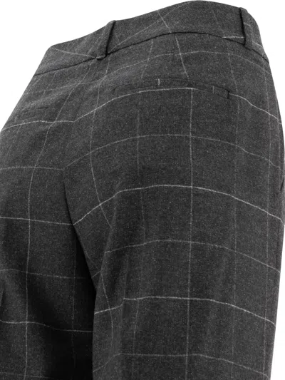 Peserico Check Pattern Wool And Cashmere Trousers