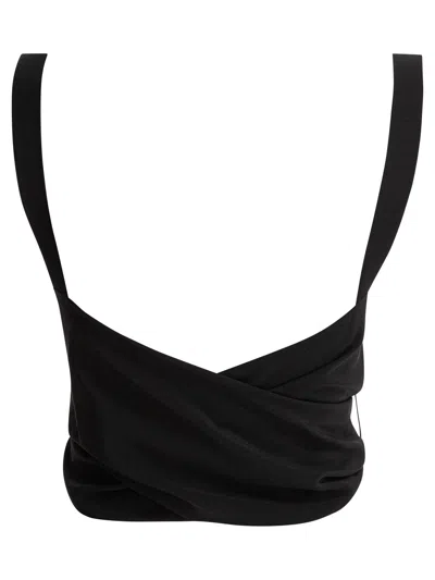 Chloé Crop Top With Ties In Black