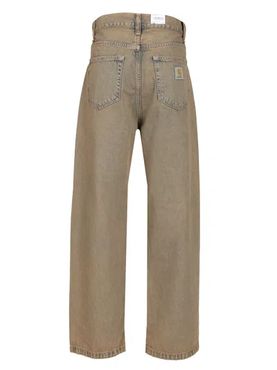 Carhartt Denim Trousers With Belt Loops In Brown