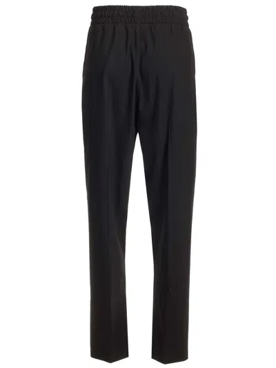 Fear Of God Black Pants With Front Knot Closure And Logo Patch In Cotton And Wool Blend Woman