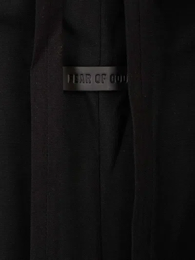 Fear Of God Black Pants With Front Knot Closure And Logo Patch In Cotton And Wool Blend Woman