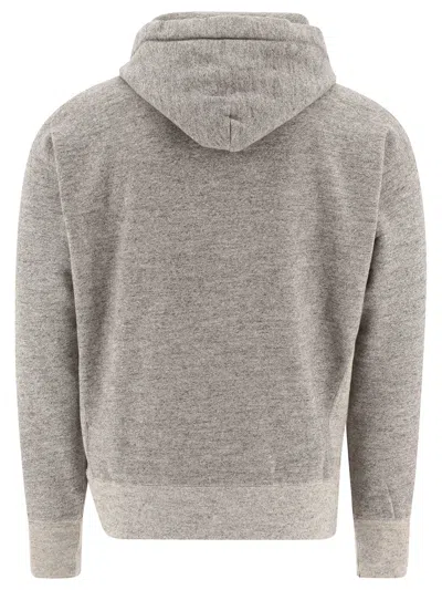 Rrl Hooded Sweatshirt With Drawstring And Kangaroo Pocket In Gray