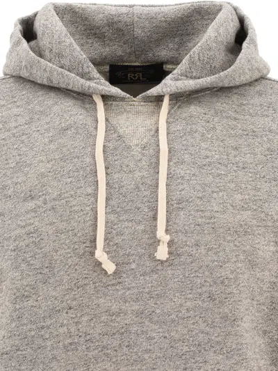 Rrl Hooded Sweatshirt With Drawstring And Kangaroo Pocket In Gray