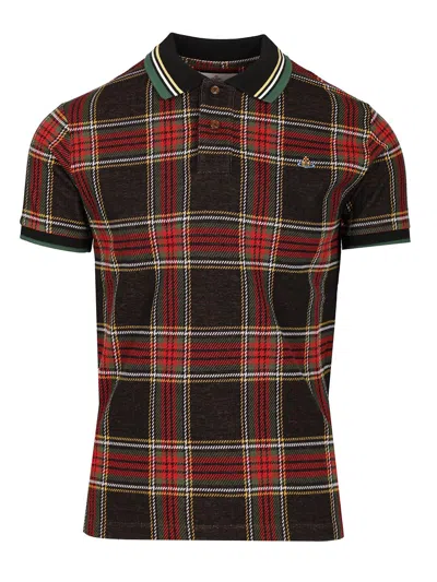 Vivienne Westwood Multicolor Polo Shirt With Orb Decoration On The Chest And All-over Tartan Motif In Cotton Man In Multi