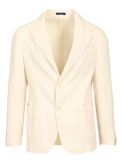 Guarinucci Cotton Linen Blazer Jackets White In Neutral