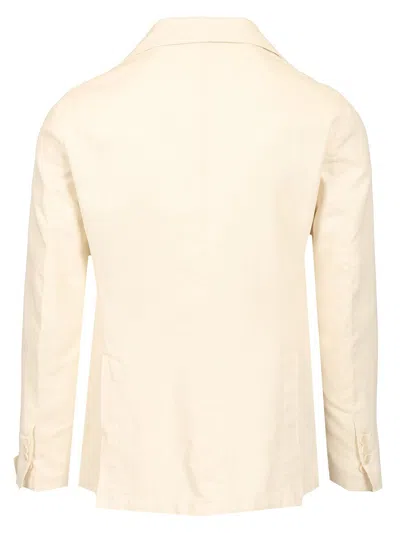 Guarinucci Cotton Linen Blazer Jackets White In Neutral