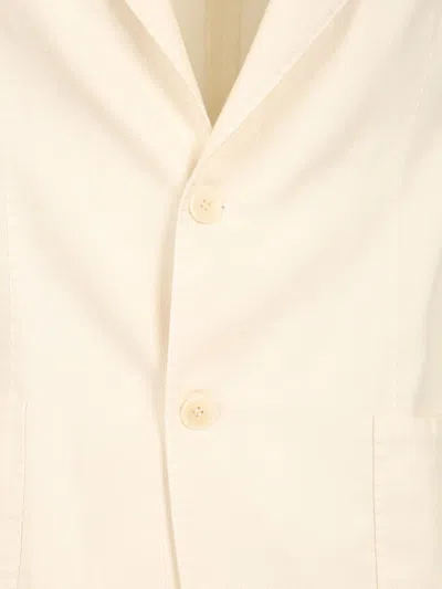 Guarinucci Cotton Linen Blazer Jackets White In Neutral