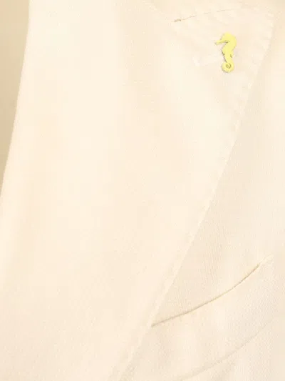 Guarinucci Cotton Linen Blazer Jackets White In Neutral