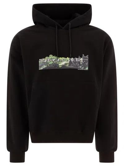 Rayon Vert Graphic-print Drawstring Hoodie In Black