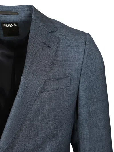 Ermenegildo Zegna Air Force Blue Wool Dress Dresses Blue In Blue