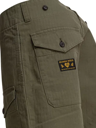 Human Made Military-inspired Cargo Trousers With Practical Pockets In Green