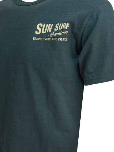 Sun Surf Green Cotton T-shirt In Green