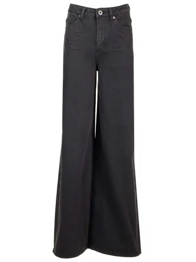 Self-portrait Wide-leg Palazzo Jeans